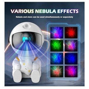 Astronaut Star Projector with Nebula Effects - White